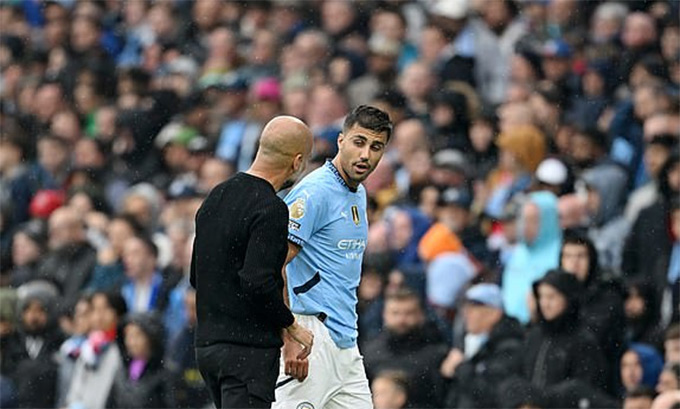 Rodri chấn thương khiến cỗ máy Man City hoạt động thiếu chính xác